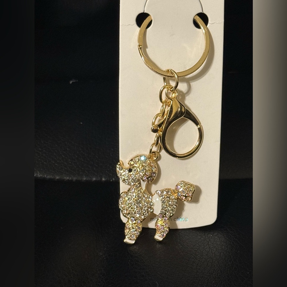 Sparkly Poodle Glam Keychain ✨